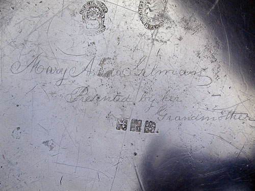 A Large Pewter Platter by Thomas & Townsend Compton