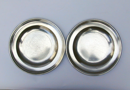 A Fine Pair of Export Pewter Plates by Thomas & Townsend Compton
