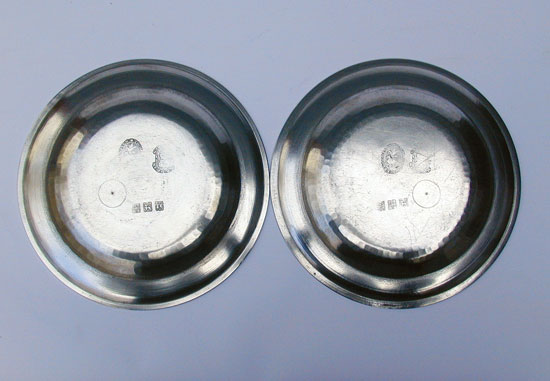 A Fine Pair of Export Pewter Plates by Thomas & Townsend Compton