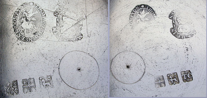 A Fine Pair of Export Pewter Plates by Thomas & Townsend Compton