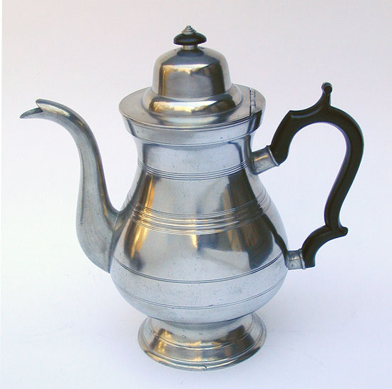 A Fine Pewter Coffeepot by Allen Porter