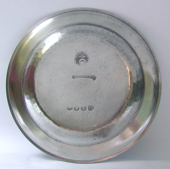 A Set of Four Export Pewter Plates by Fasson & Son