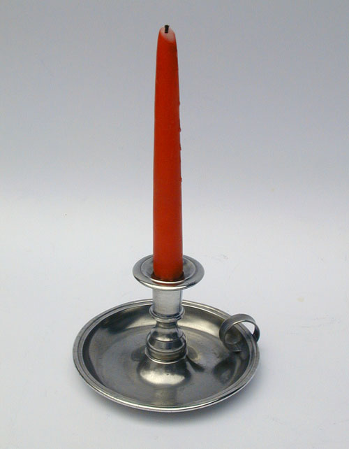 An Unmarked Pewter Chamberstick Possibly by the Boardmans