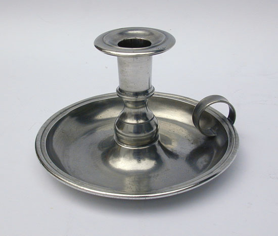 An Unmarked Pewter Chamberstick Possibly by the Boardmans