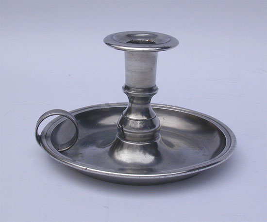 An Unmarked Pewter Chamberstick Possibly by the Boardmans