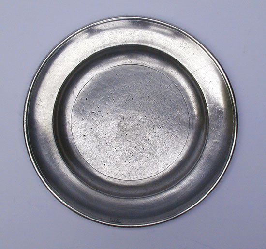 A Single Reed Rim Pewter Plate by Blakeslee Barns