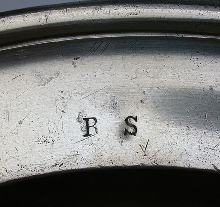 An Export Pewter Platter by Robert Bush