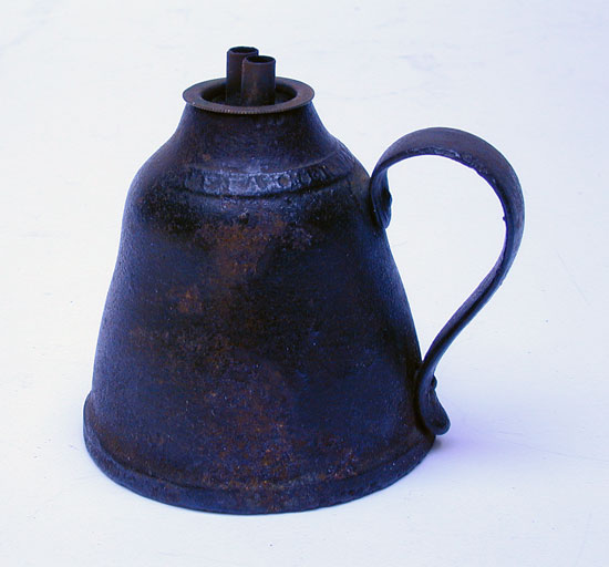 A Whale Oil Burner Cast Iron Lamp