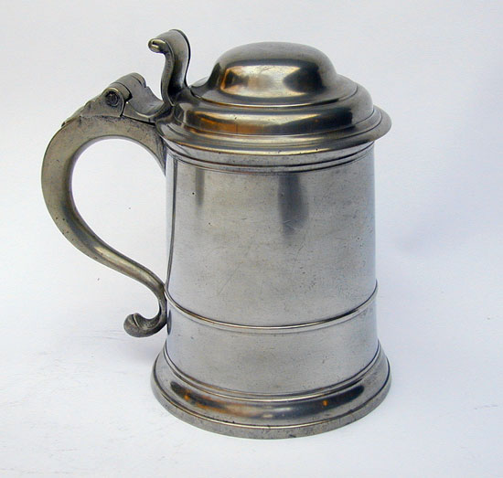 A Quart Pewter Export Tankard by William Eddon
