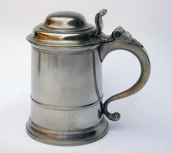 A Quart Pewter Export Tankard by William Eddon