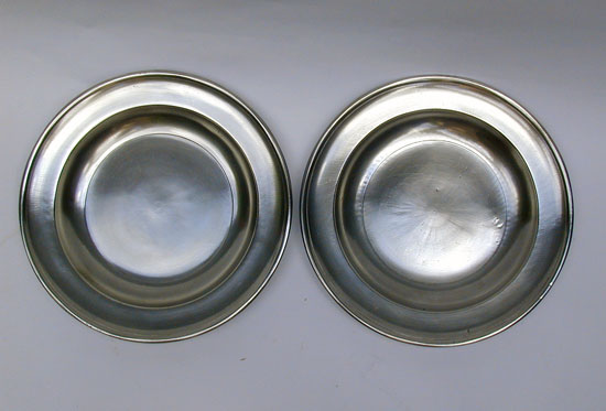 A Pair of Pewter Semi-Deep Plates by Boardman
