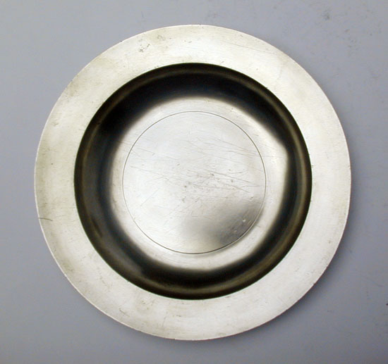 A Flat Rim Export Pewter Plate by Stephen Cox