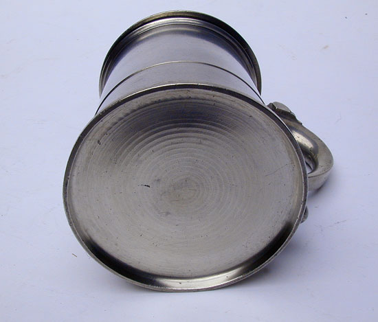 A Quart Taper Sided Pewter Export Tankard by Bush & Perkins