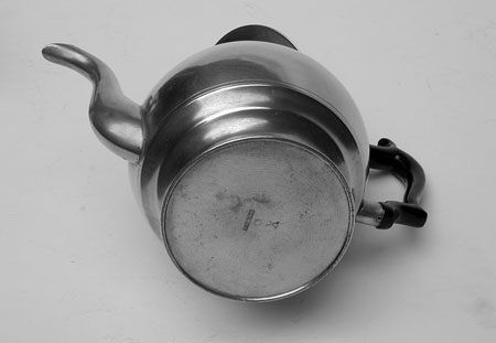 A Pewter Inverted Mold Teapot by Thomas & Sherman Boardman