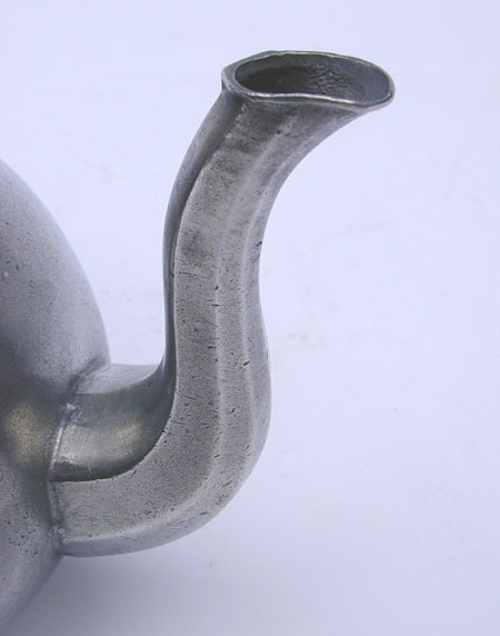 A Unmarked Pewter Pear Form Teapot from the Danforth/Boardman Molds