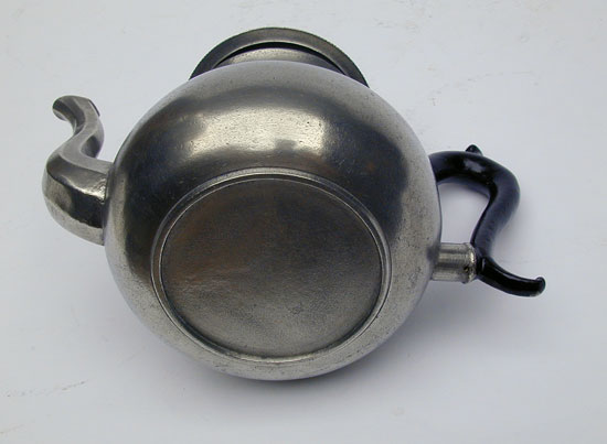 A Unmarked Pewter Pear Form Teapot from the Danforth/Boardman Molds