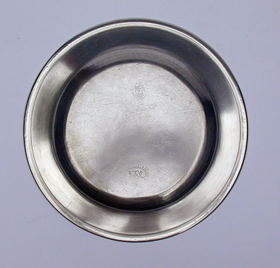 An Export Flat Rim Pewter Plate by Birch & Villers