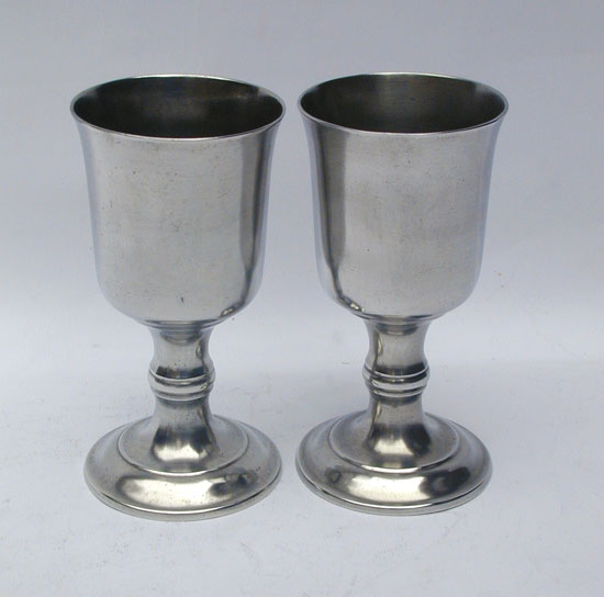 A Pair of Unmarked Boardman Tall Chalices