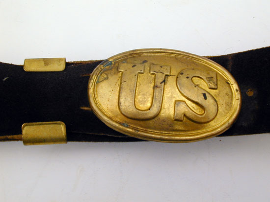 An Unissued US Oval Belt Buckle with Unissued Buff Belt