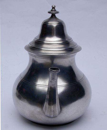 A Very Fine Pear Form Pewter Teapot by Eben Smith