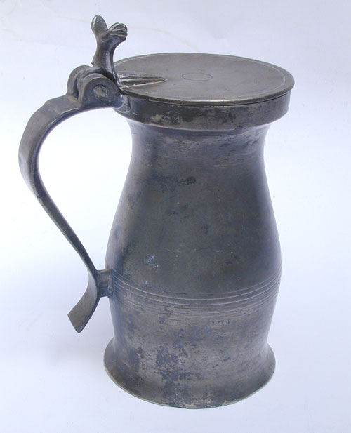 A Quart Bud Baluster English Pewter Measure