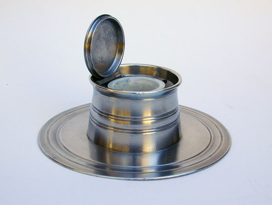 An English Pewter Capstan Inkwell