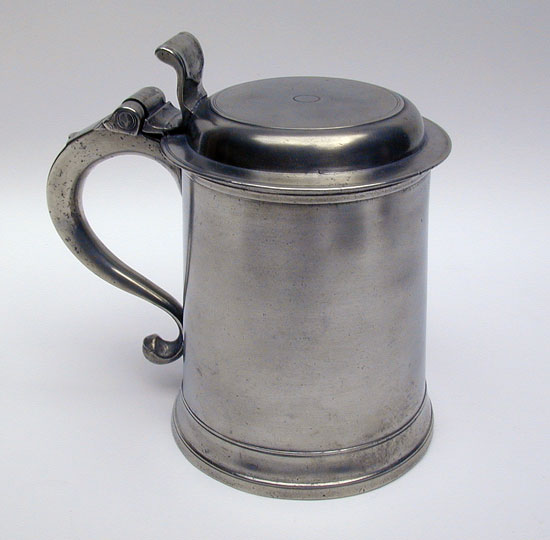 Unmarked American Pewter Tankard Attributed to William Elsworth