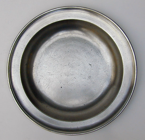 A Jacob Whitmore Antique American Pewter Deep Dish