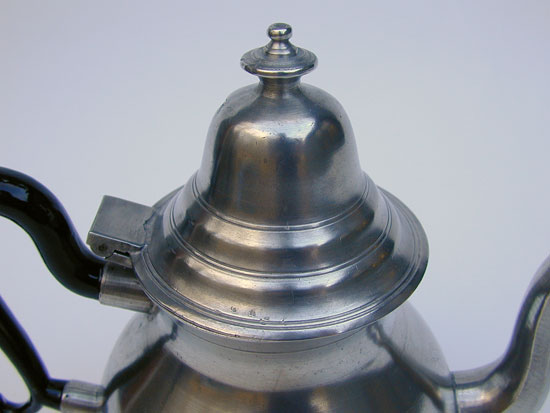 An Unmarked American Pewter Pear Form Teapot