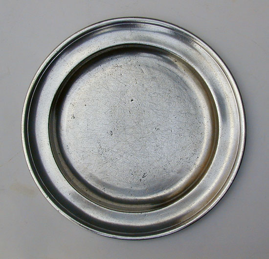 An 18th Century Pewter Plate by Frederick Bassett