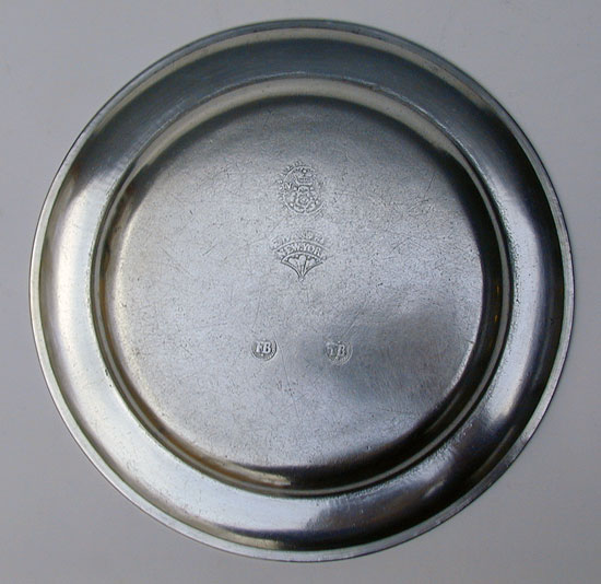An 18th Century Pewter Plate by Frederick Bassett