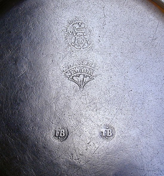 An 18th Century Pewter Plate by Frederick Bassett
