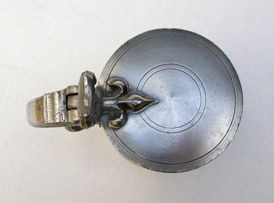 An English Export Pint Pewter Double Volute Measure