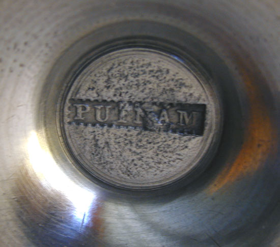 An Antique American Pewter Saucer Base Sparking Lamp by James Putnam