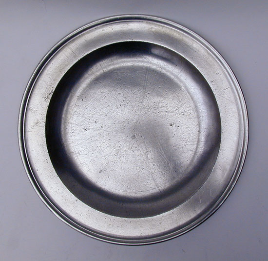 A Large Export Pewter Plate by Townsend & Compton