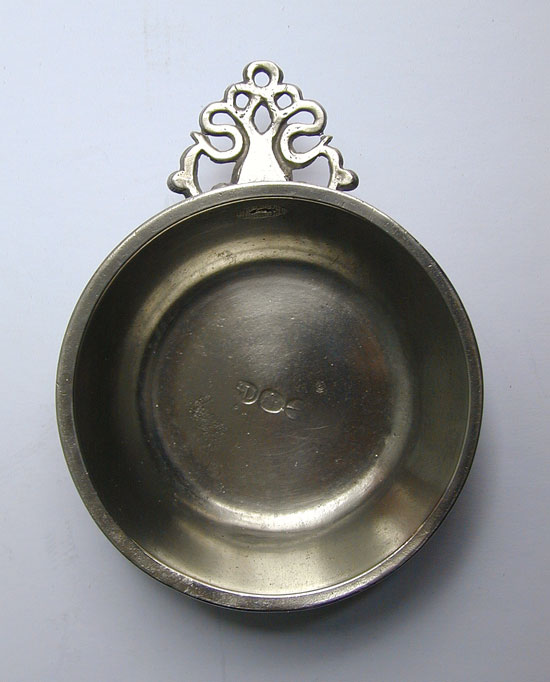 A Samuel Danforth Pewter Basin Bowl Porringer