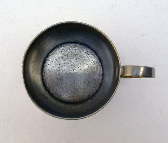 A Handled American Pewter Beaker with Inscription