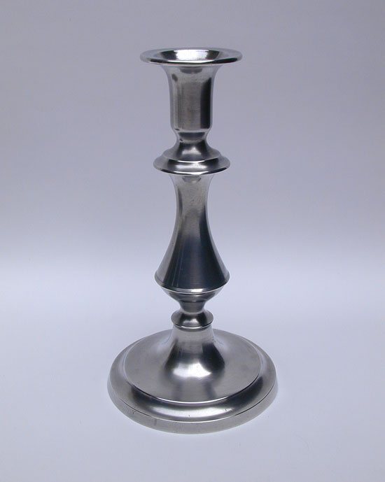 An Unmarked Cincinnati Push-Up Pewter Candlestick