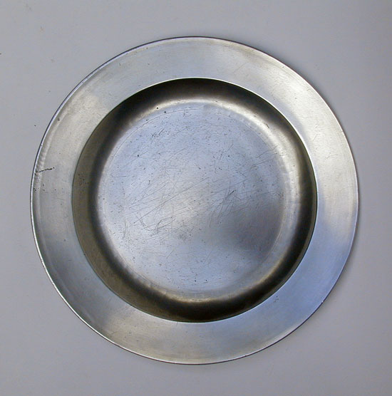 A Fine Flat Rim Pewter Plate by John Skinner