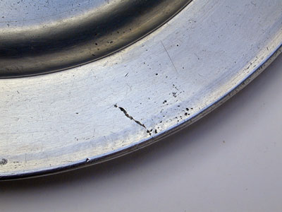 A Fine Flat Rim Pewter Plate by John Skinner