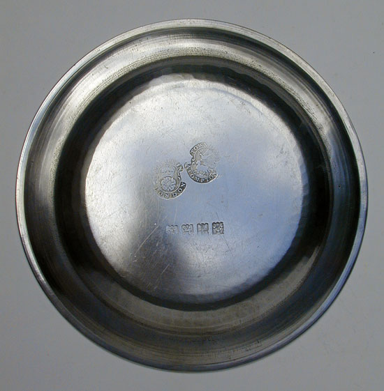 A Fine Condition Export Pewter Plate by Townsend & Compton