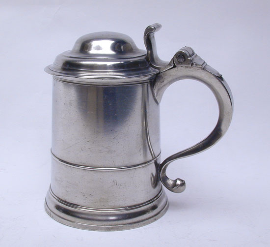 A Quart Pewter Export Tankard by William Charsley