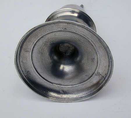 An Unmarked Pewter Lamp with Acorn Font
