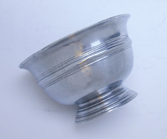 An Antique English Export  Pewter Broth Bowl by Nathaniel Barber