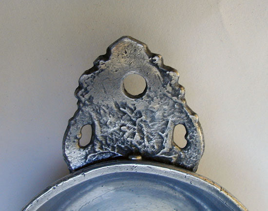 An Unmarked Antique American Pewter Taster Porringer from the Shops of the Richard Lees