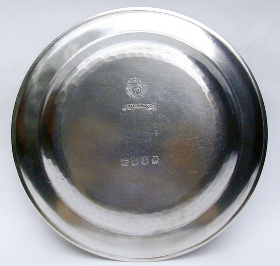 An Antique English Export Pewter Plate by Fasson & Son
