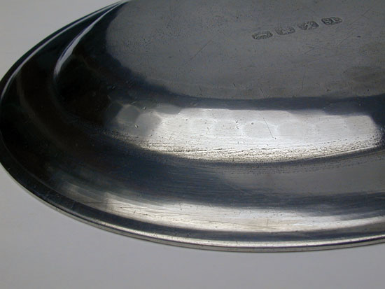An Antique English Export Pewter Plate by Fasson & Son