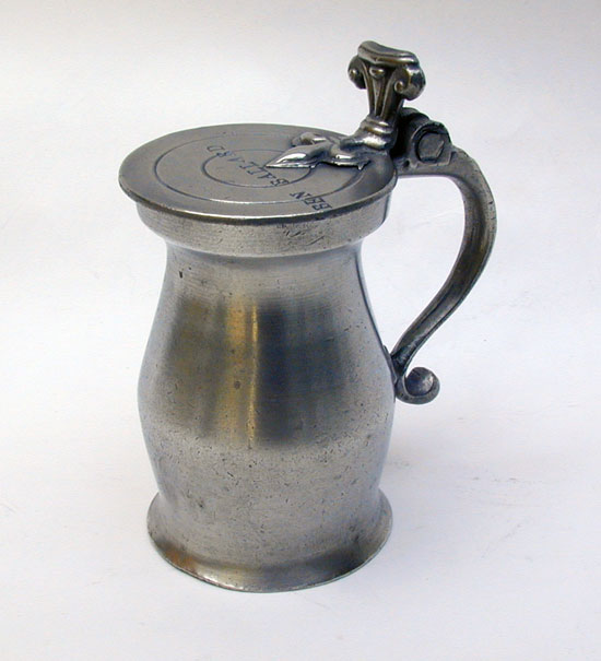 	An Export English Pewter Double Volute Measure by John Fasson I 