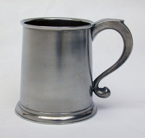 Antique American Pewter Pint Mug by Parks Boyd