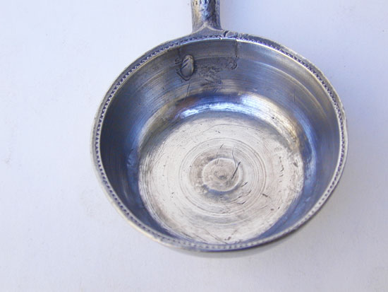 A Scarce Unmarked Pewter Taster Ladle by the Richard Lees